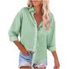Women's Fashion Lapel Single Breasted Pocket Long Sleeve Solid Colour Casual Shirt Top