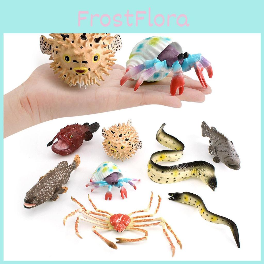 Sea Animal Pvc Statues Collection Featuring Spider Crab And Pufferfish For Home Decor