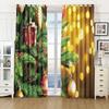 2PCS Digital Printing Christmas Curtains Semi-shading Sun-proof Thin Cloth Curtain For Living Room And Bedroom New Year 2024