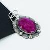 Dainty Kashmir Ruby Gemstone Silver Pendant In 925 Sterling Silver- Handmade Design, Everyday Wear Jewelry, Unique Pendant Wadding Gifts