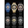 BINBOND Men's Quartz Watches Top Brand Luxury Stainless Steel Waterproof Hollow Out Blue Big Male Wristwatches Relogio Masculino