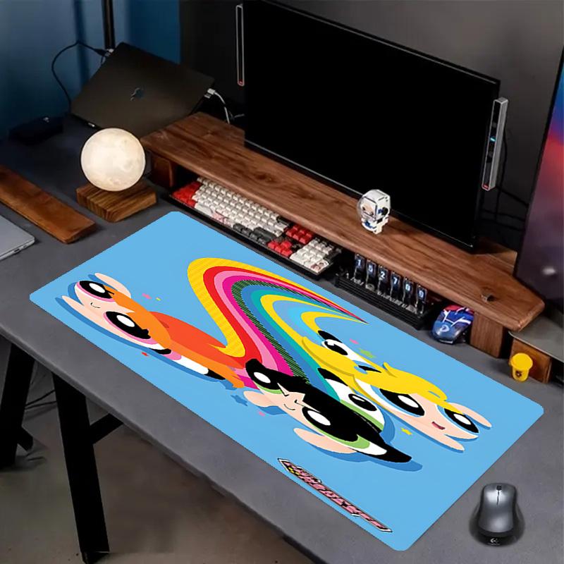 The Powerpuff Girls Print Mouse Pad, Anti‑Slip Desktop keyboard Mat, for PC Laptop Gaming Working Daily Use, Cool Festival Birthday Gift