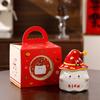 Красная праздничная керамическая кружка Zhaocai Fubao с крышкой, подарок на Новый год, сувенир, мероприятие, подарочная коробка для переноски