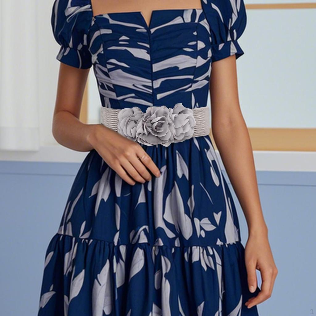 Эластичный пояс для женщин с цветочным узором