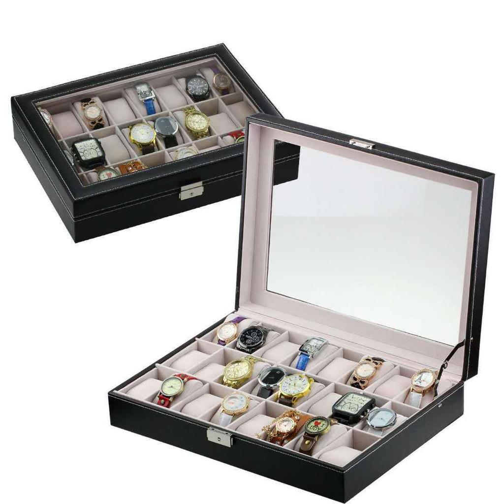 Фланелевый стеклянный прозрачный замок для часов Подарочная коробка