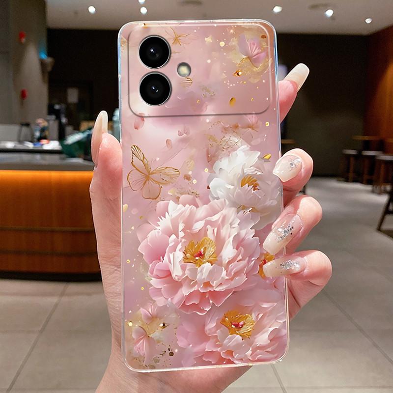 Case For Samsung Galaxy S26 Edge Flower Butterfly Protective Thin Casing Transparent Soft Silicone TPU Phone Cover