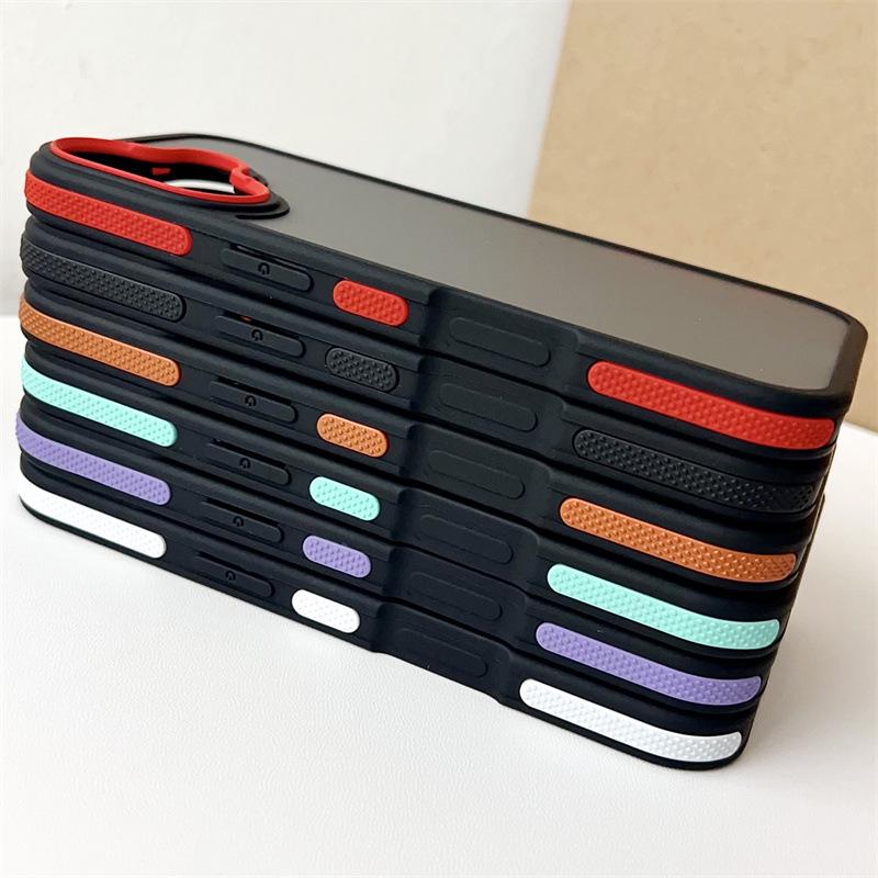 Матовый двухцветный чехол для телефона с полным покрытием для iPhone 11-17 Pro Max