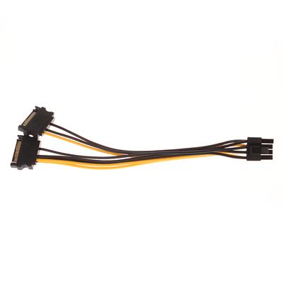 1 шт. Кабель питания Двойной 15-контактный SATA Папа к 8-контактному Папа PCI Express PCI-E Адаптер-разветвитель для видеокарты