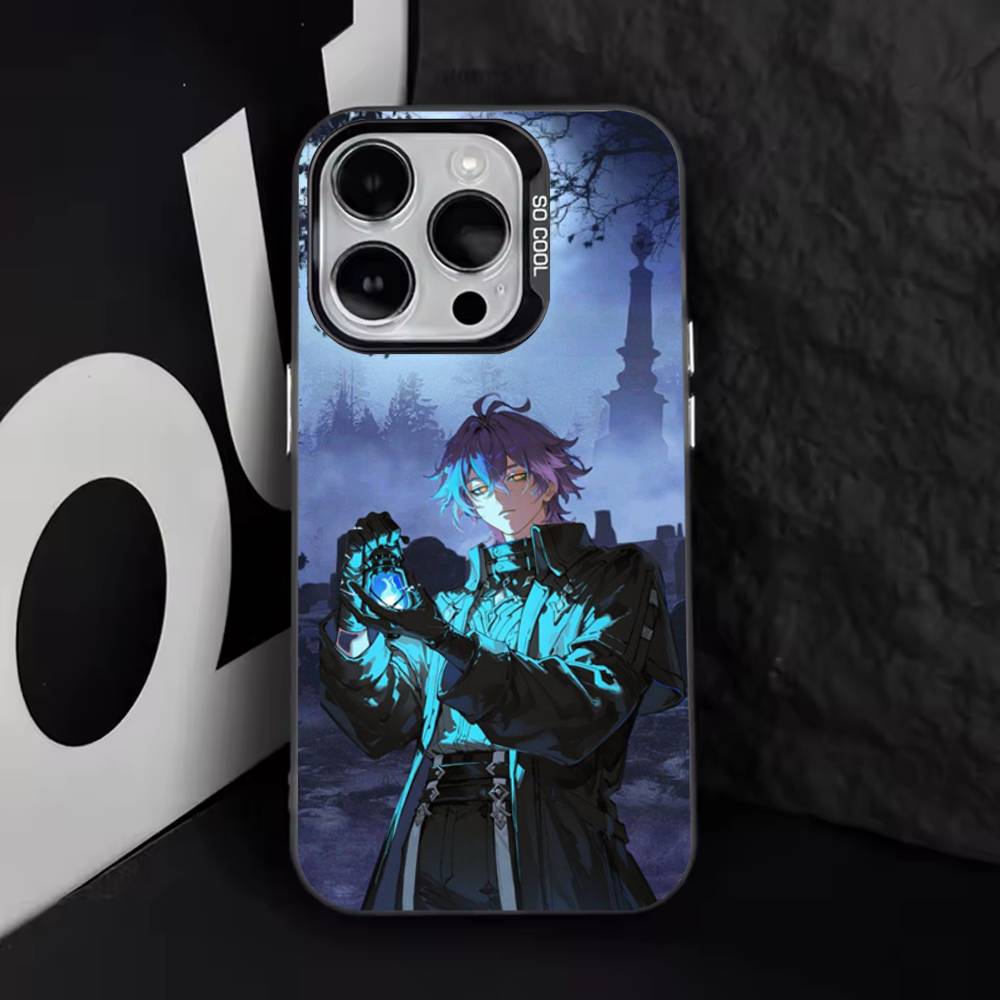 Чехол для телефона Genshin Impact F-Flins Для iPhone 17,16,15,14,13,12,11,Pro,Max,Plus,E,Air,Mini Черный ТПУ Чехол