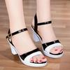 Women Fashion Sweet Black & White Multi Color High Quality Heel Sandals Lady Casual Hollow Out Comfort Office Career Shoes Ga58