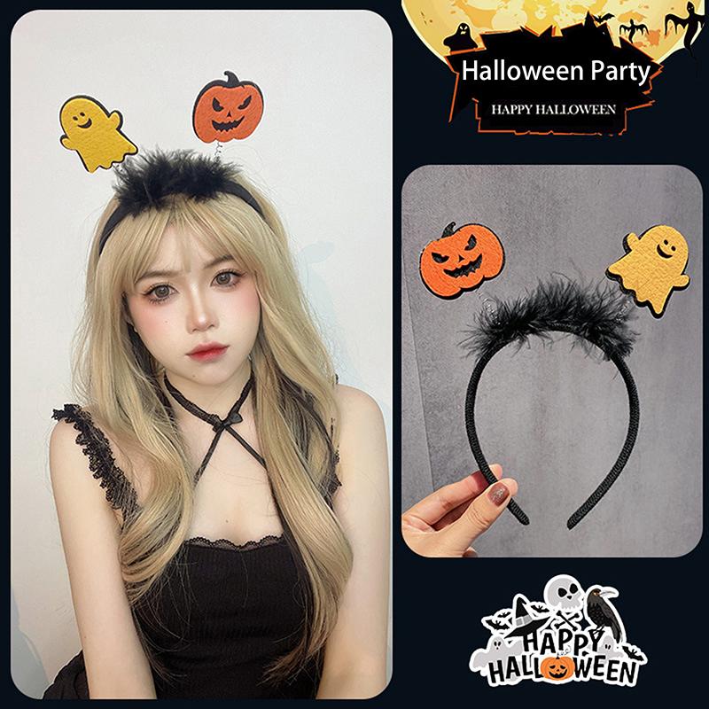 Хэллоуин наряды Cos смешная повязка на голову злой тыквенный призрак обруч для волос для женщин реквизит для фотосессий череп шляпа ведьмы головной убор