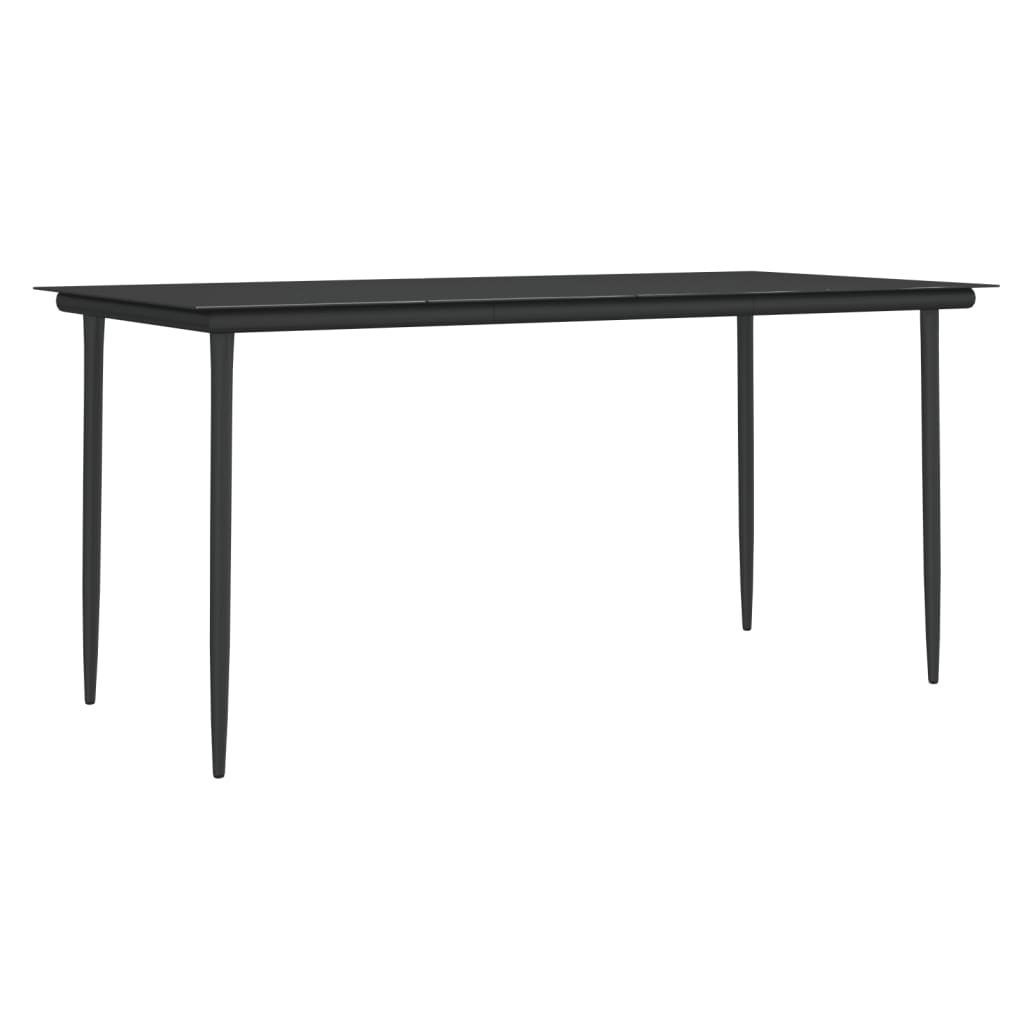 5 Piece Outdoor Dining Set with Cushions Poly Rattan and Steel