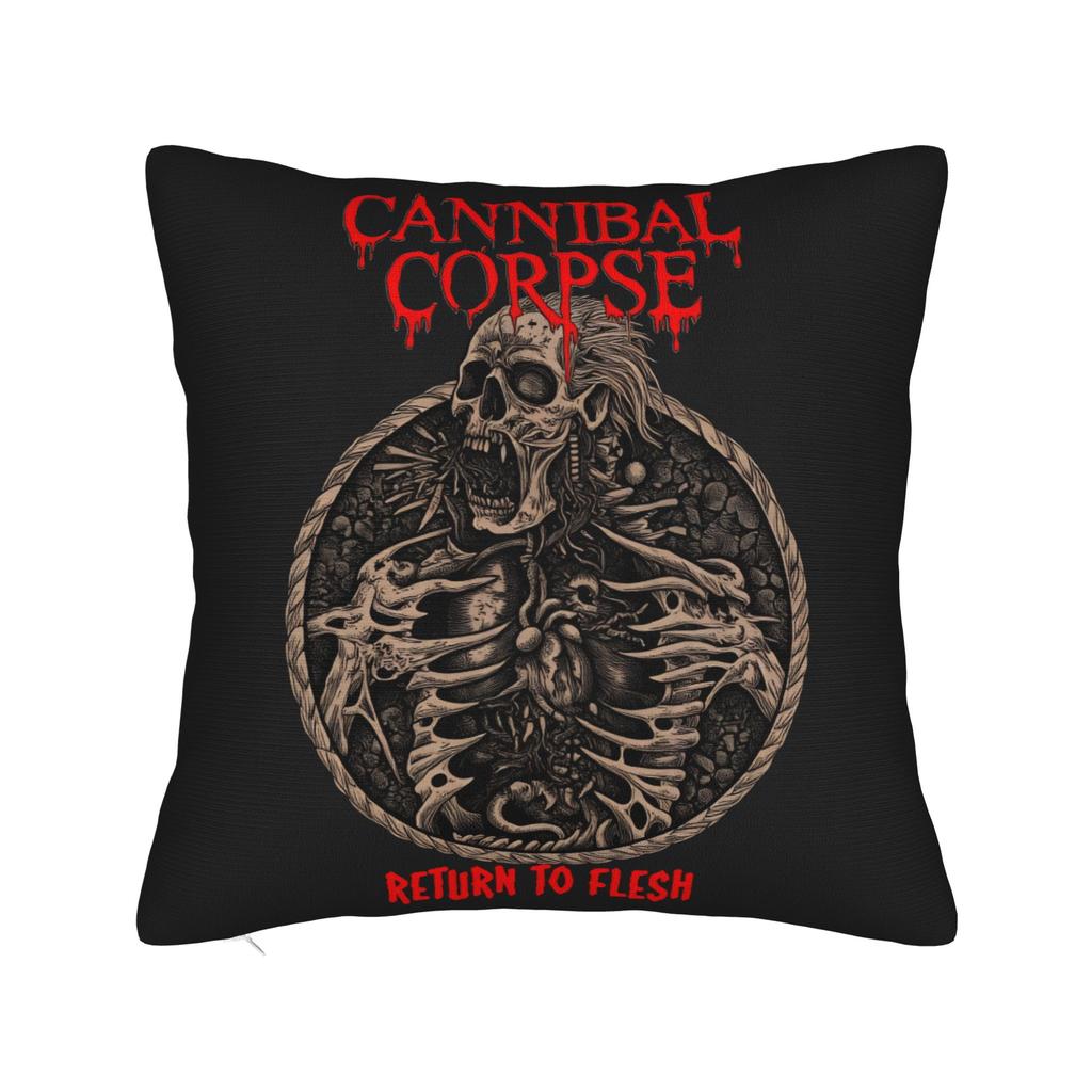 Pillow Case Death Metal Band Cannibal Corpse Soft  Pillow Cover For Sofa Home Decoration Retro Trendy Pillowcases