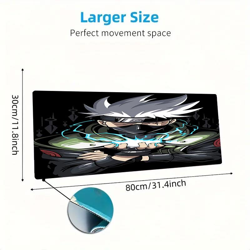 Naruto Kakashi Mouse Pad, Large Gaming Desk Mat, Non-slip XXL Mousepad for Laptop & Tablet, Mini PC Playmat with Stitched Edges