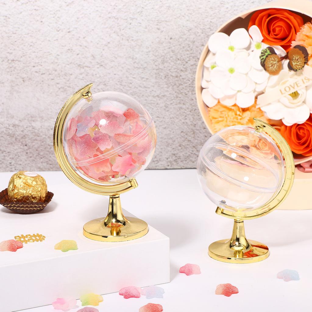 Plastic Candy Boxes 12pcs Round Earth Globe for Wedding Birthday Christmas Shower Party Favors Gift Container Case