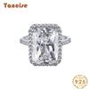 Tancise Women Classic 925 Sterling Silver Zircon Ring Ladies Jewelry Wedding Promise Party Gift