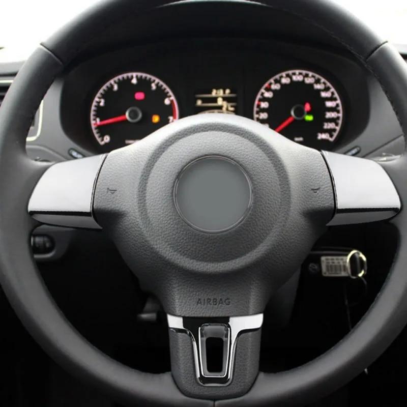 Подходит для Volkswagen VW Tiguan 2010-2015 Touran Passat 2011-2015 ABS хромированный руль блестящий чехол наклейки для салона автомобиля