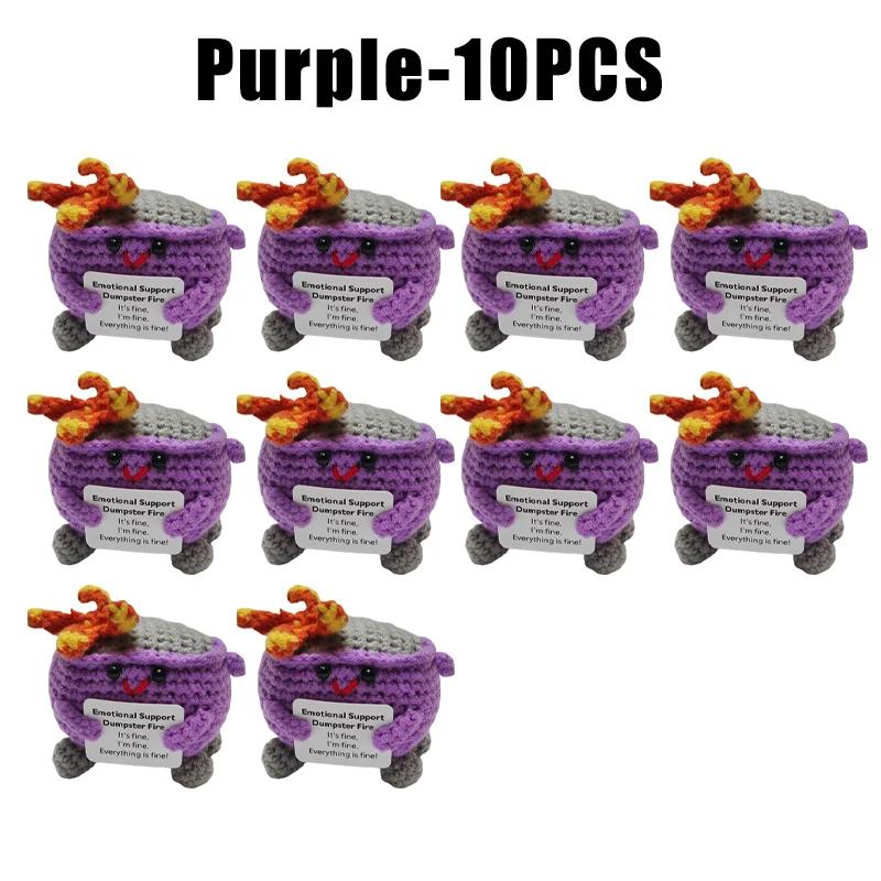 Вязание крючком мусорного контейнера Пожарная эмоциональная поддержка мусорного контейнера Пожарная поддержка коллега Позитивный Вязание крючком мусорного контейнера Пожарная кукла Игрушка Подарки