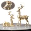2 шт. Рождественская фигурка оленя Золотой олень Сидящий и стоящий Креативные украшения Рождественская скульптура оленя Украшение для зимнего фестиваля