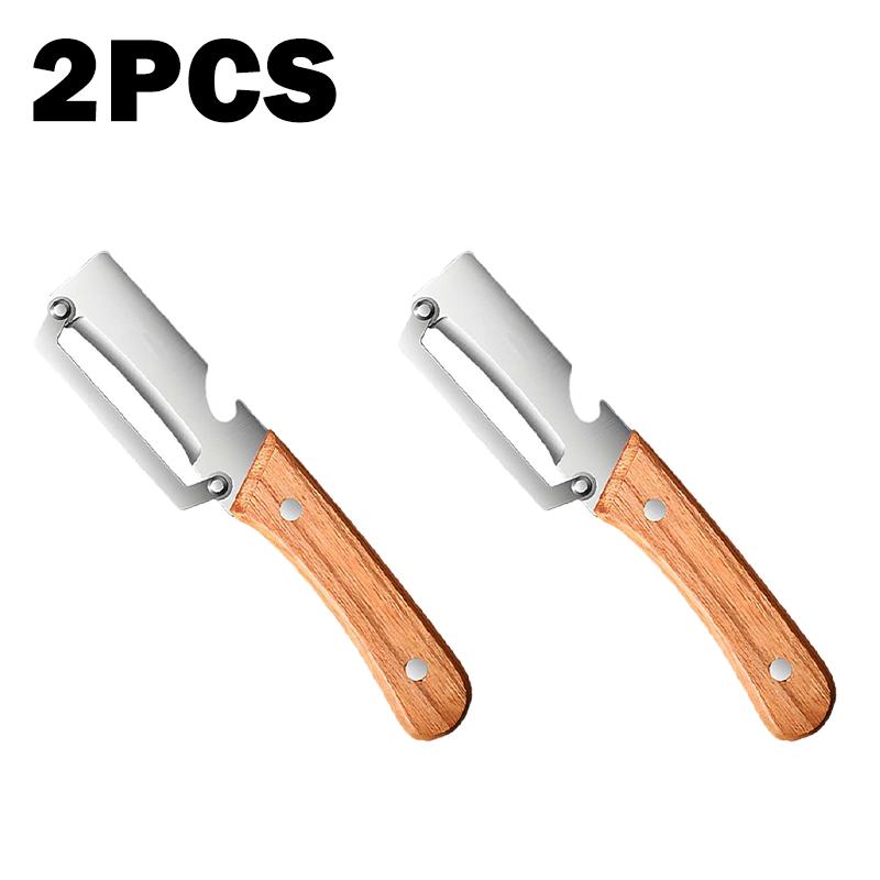 1/2/4PCS Stainless Steel Peeler with Wooden Handle for Fruit Vegetable Peeling Smooth Operation Ergonomic Kitchen Tool