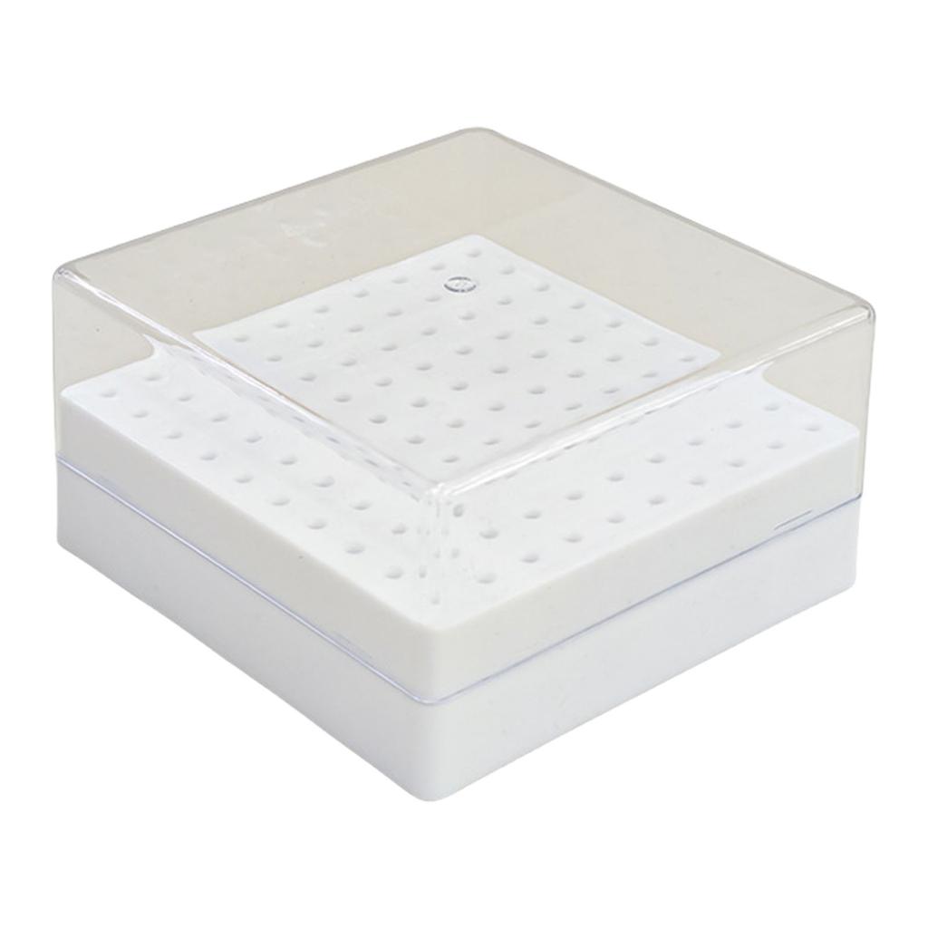 100 Hole Nail Drill Bit Organizer Box Practical Plastic Storage Case With Transparent Cover For Manicure Tools