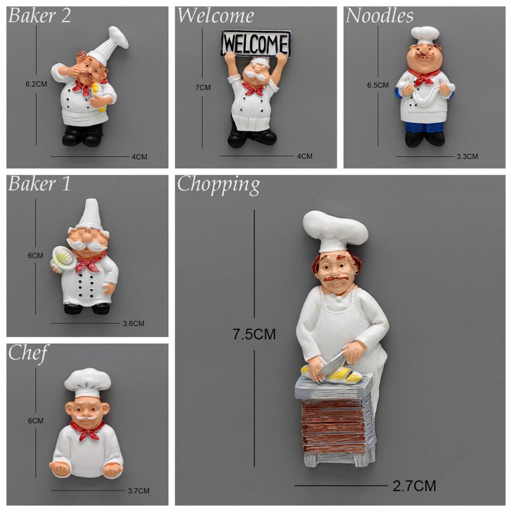 Кухня Мультфильм Повар Шеф-повар 3D Магнитные Магниты На Холодильник Держатель Для Заметок Доска Наклейки Наклейка Сообщение