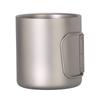 Lixada 550ml Double Wall Titanium Water Cup Tea Cup Coffee Mug for Home Office Outdoor Camping