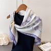 Fresh Atmosphere Simulation Silk High-End Printing Large Square Scarf Silk Scarf Shawl Headscarf Neck Protection Scarf