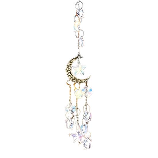Star Sun Catcher Faux Crystal Prism Rainbow Maker Stars And Moon Colorful Hanging Suncatcher for Window Home Garden Decoration