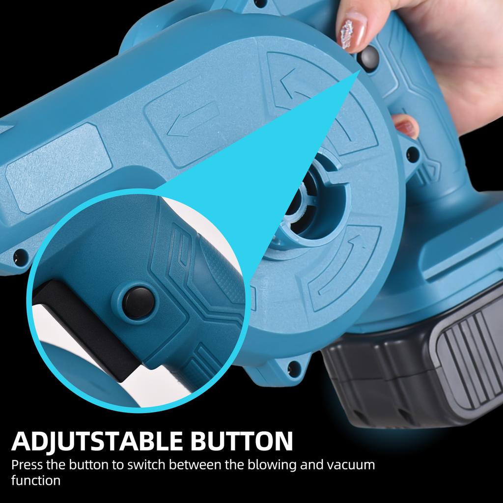 Беспроводная воздуходувка для листьев с 2 батареями 2-в-1, 21 В, аккумуляторная электрическая воздуходувка и пылесос, 63 миль в час