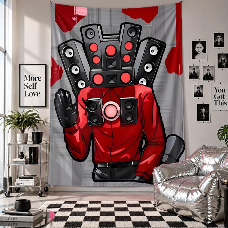 Wall TapestrySkibidi Toilet Art Hanging Cloth Decorative Background Cover for Room Decoration