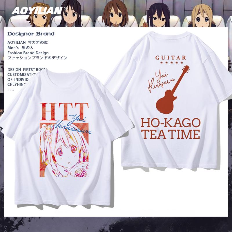 K-ON Хирасава Юи Аниме Косплей Футболка с коротким рукавом Унисекс Мужская Женская Футболка