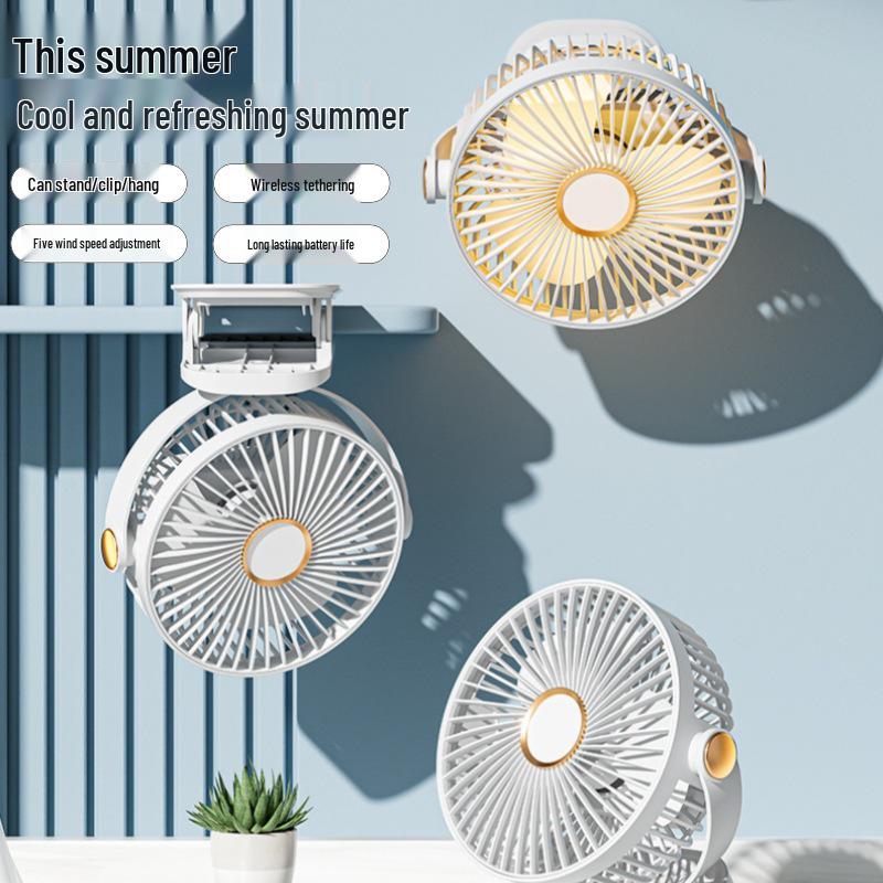 Compact Night Light Fan for Home, Office, or Dorm – Wall-Mounted & Desktop Clip-On Circulator