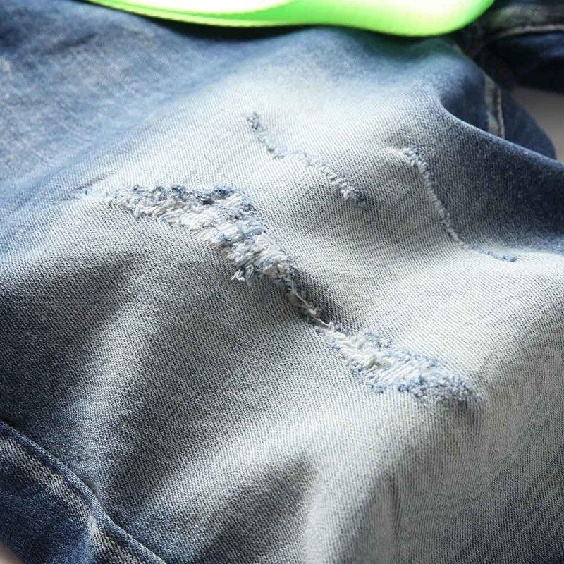 2022 Summer Fashion Men Denim Shorts Pants Men Casual Shorts Jeans Holes Trousers