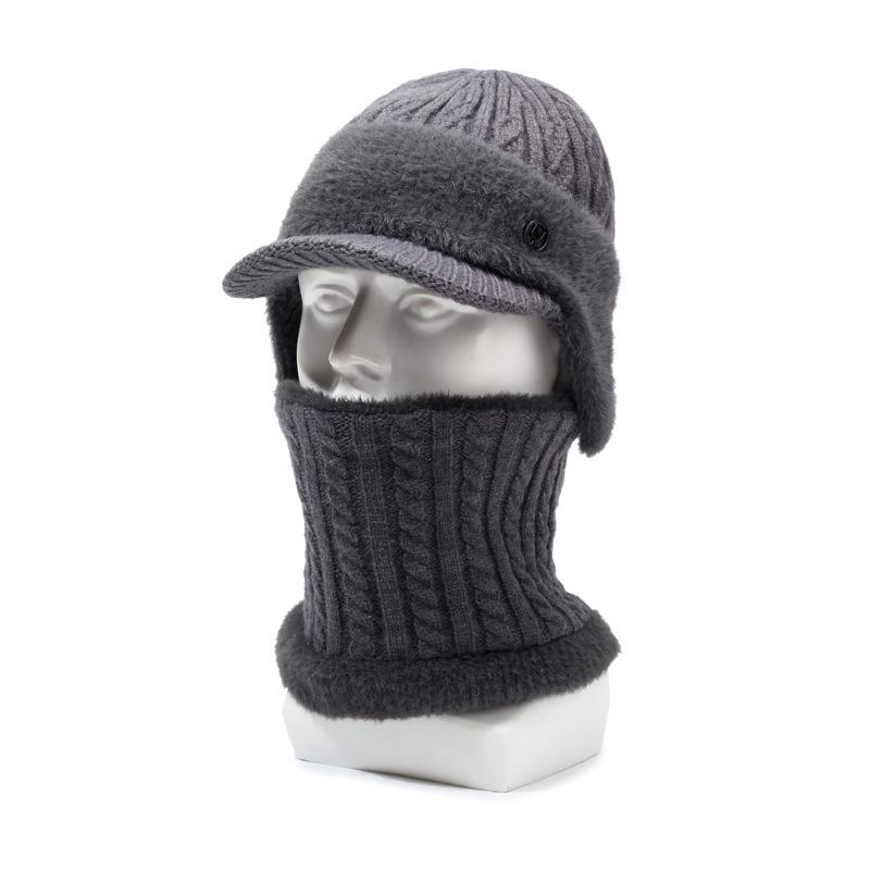 Шапка для старика, мужская зимняя теплая вязаная шерстяная шапка для пожилых отцов, зимняя бархатная шапка-ушанка