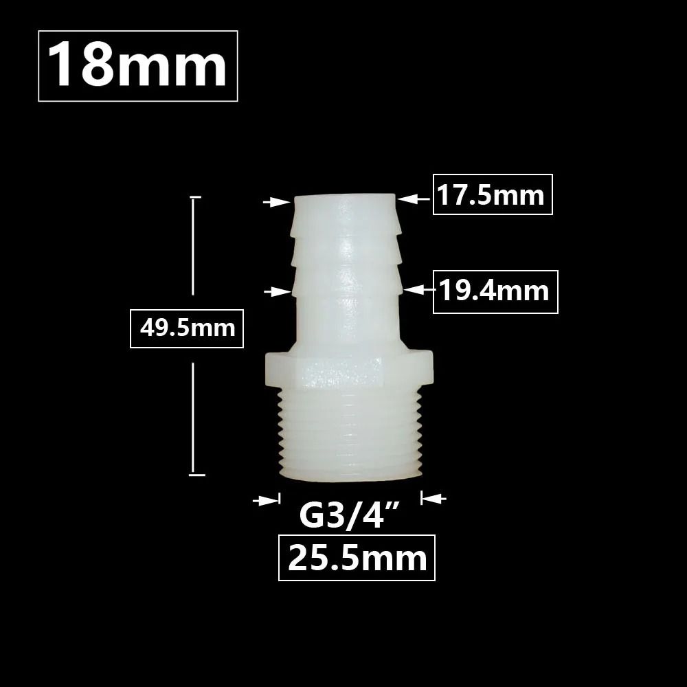 1/10 шт. фитингов для труб, соединитель шланга 10/12/14/16/18/20/25 мм, резьба 3/4 дюйма, соединительная муфта для трубы