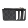 Gucci Double G Series Presbyopia Logo Short Canvas Canvas Bag Wallet Card Holder Coin Purse Men's Black
