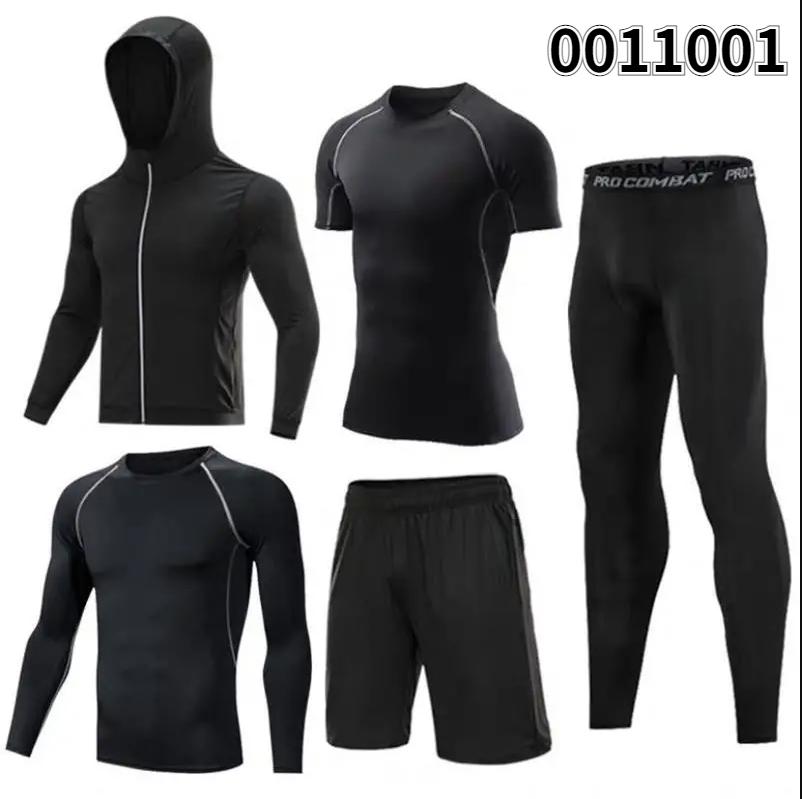 5 шт./компл. мужской компрессионный костюм для спортзала и фитнеса, одежда для бега, бега, тренировки, колготки, спортивный костюм, спортивная одежда