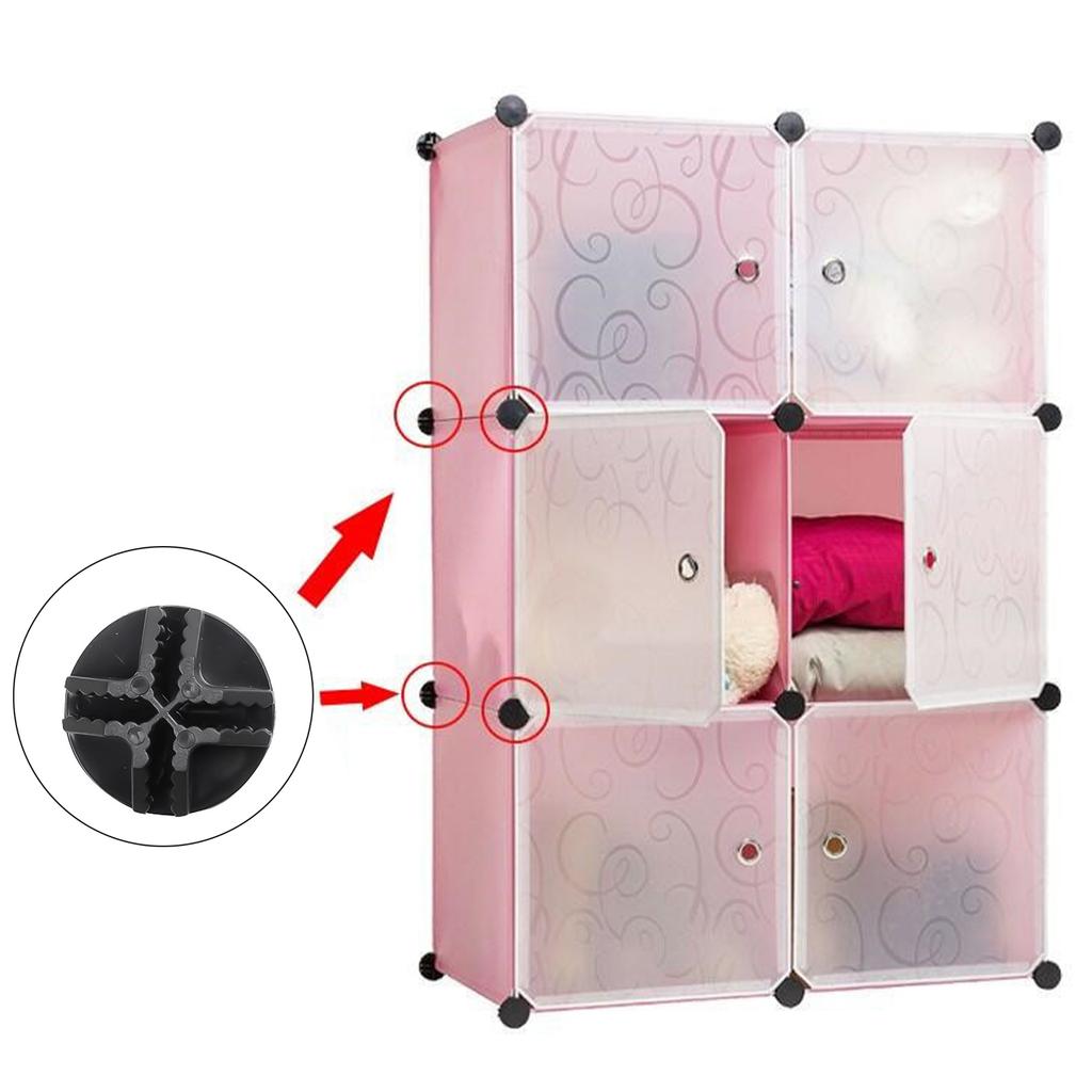 Pack of 4 Multipurpose Grids Connectors Portable Accessory for Wire Shelving Storage Solution and Modulars Closets