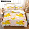 Yellow Duck Bedding Set Single Twin Full Queen King Size Little Duck Bed Set Aldult Kid Bedroom Duvetcover Sets 3D Print 015