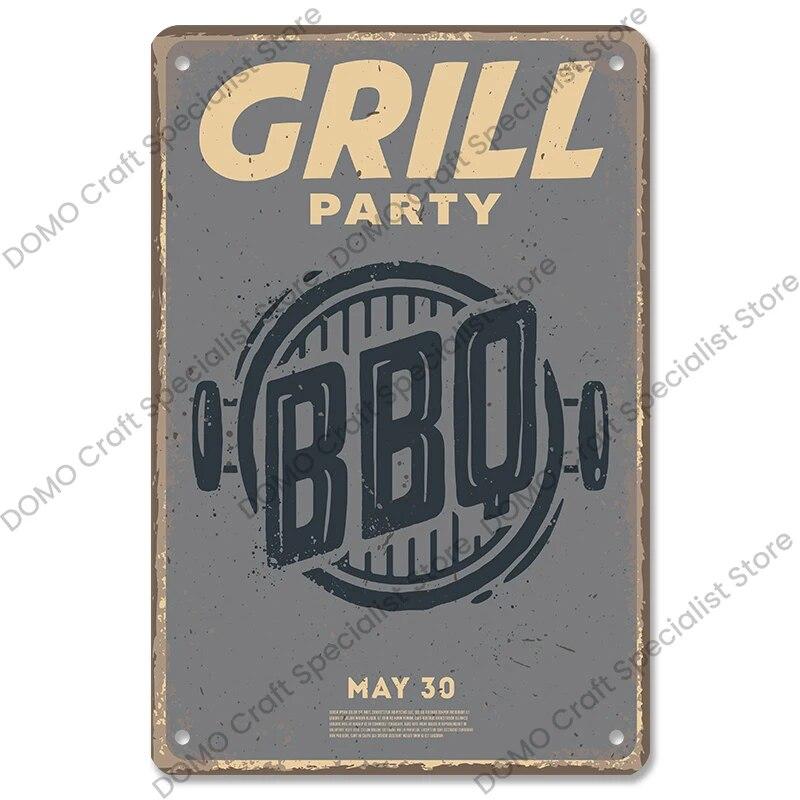 Плакат для вечеринки с барбекю, винтажные металлические жестяные вывески для гриля, ретро-налет, Настенный декор для бара, паба, заднего двора, пляжного дома