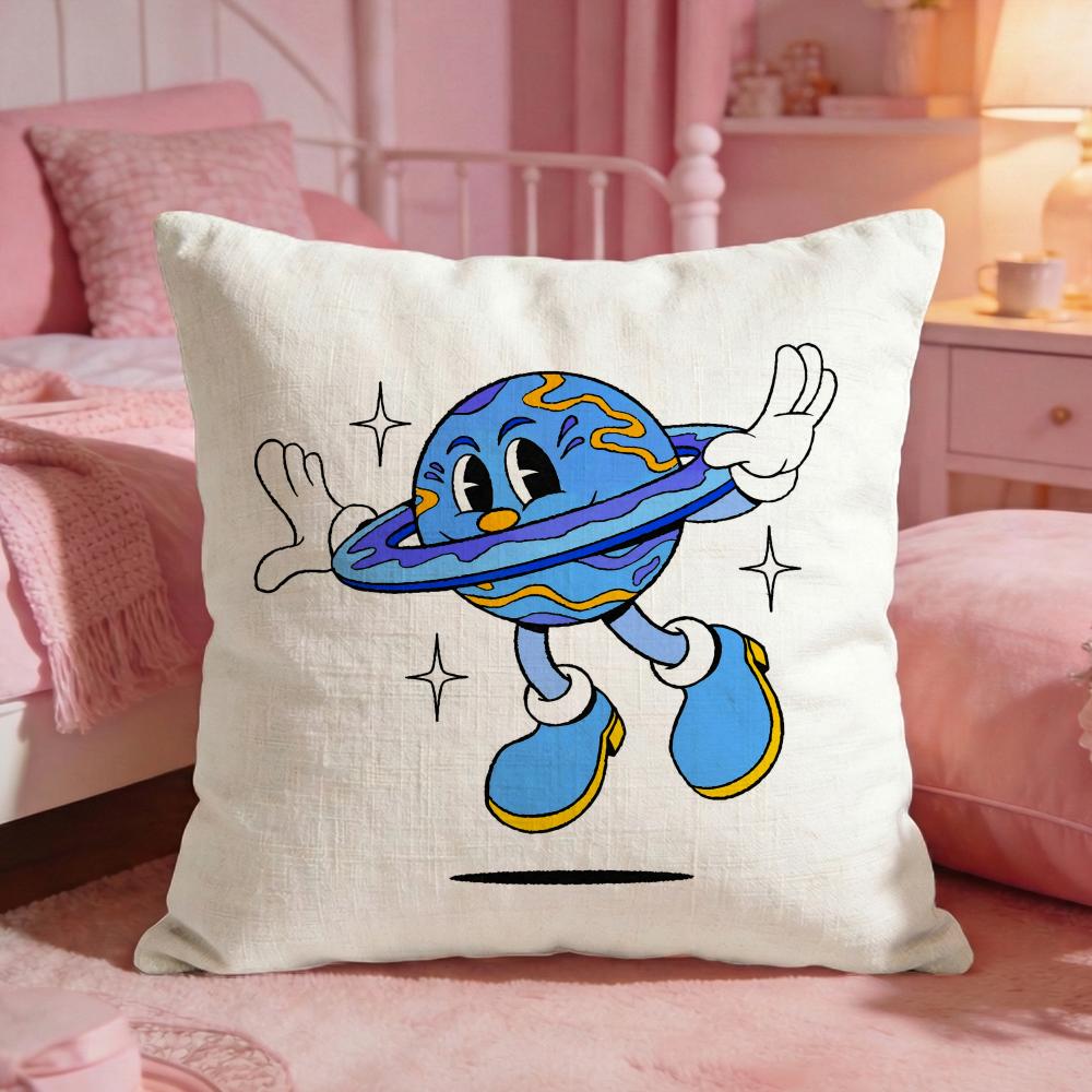 ArtCartoon Big EyesS Cushion Cover Premium Comfort Reversible Pillow Cove Two in One Design for Any Room  Car Interior