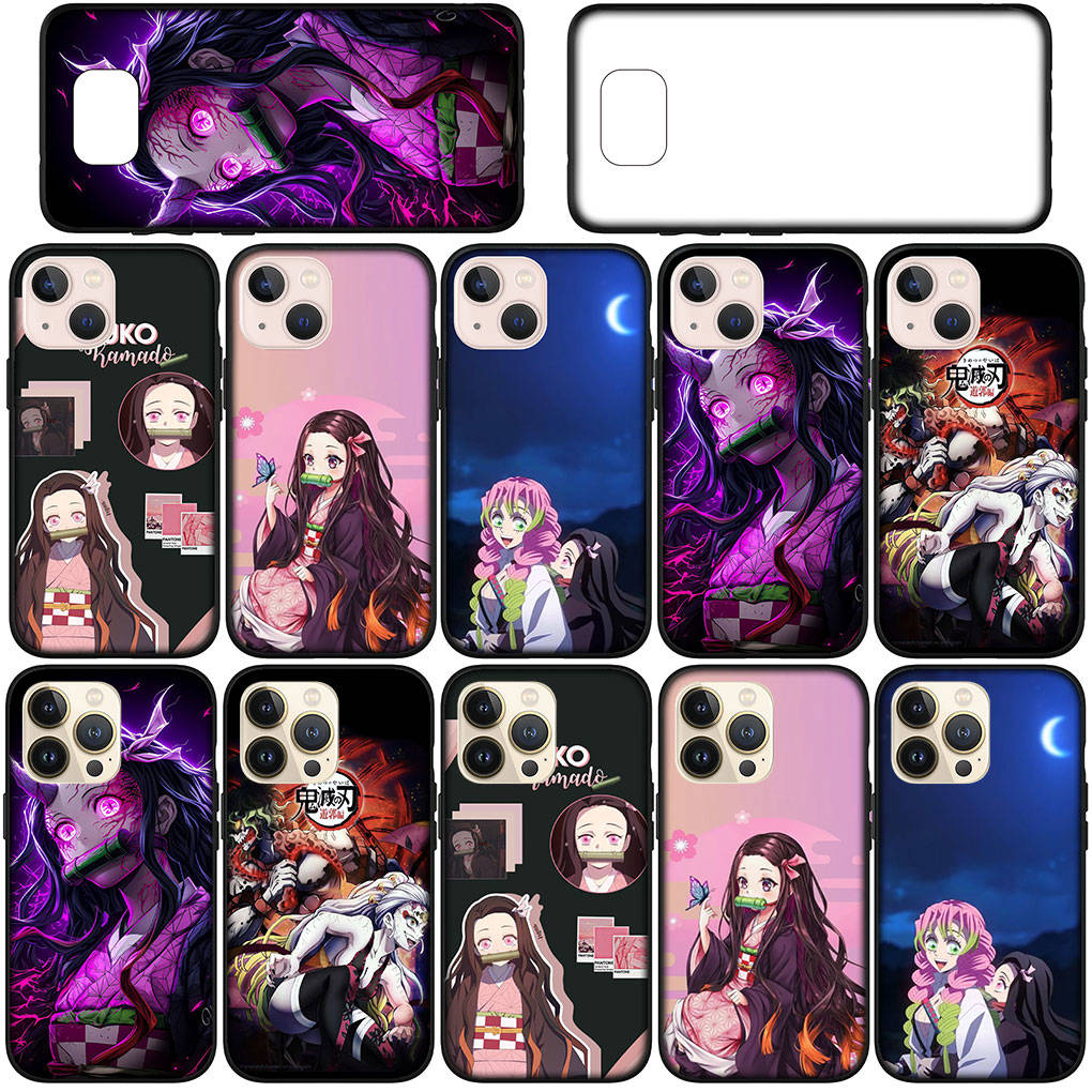 For Samsung Galaxy S24 S23 iPhone 16 15 14 Xiaomi Redmi Note 13 12 11 10 8 Plus 9 Pro Max X XR Phone Case Nezuko Demon Slayer Daki Gyutaro OPPO Huawei