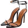 Women's Stiletto High Heeled Sandals Sexy Strappy Open Toe Black Red White Heels Wedding Party Evening Prom Dance Dressy Shoe
