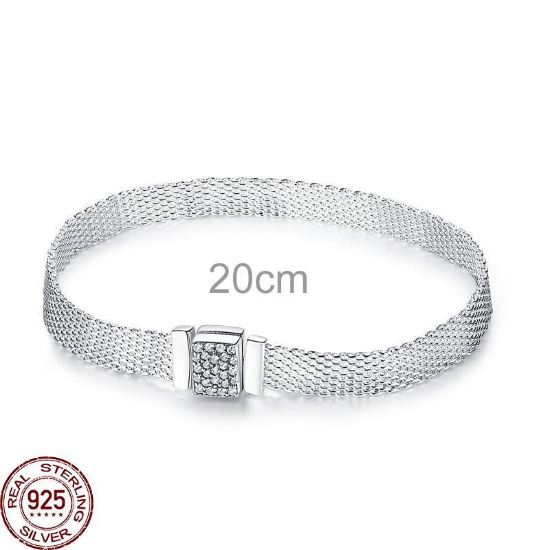 Женская цепочка-зажим из стерлингового серебра 925 пробы с сеткой, круглая подвеска в виде бабочки, подходит для оригинального браслета из сетки своими руками