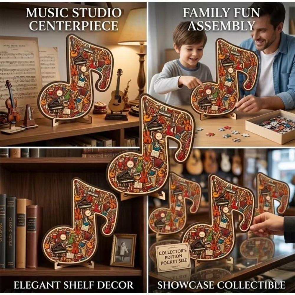 Instrument Print Musical Note Jigsaw Puzzle Irregular Musical Note Puzzle Desktop Decor