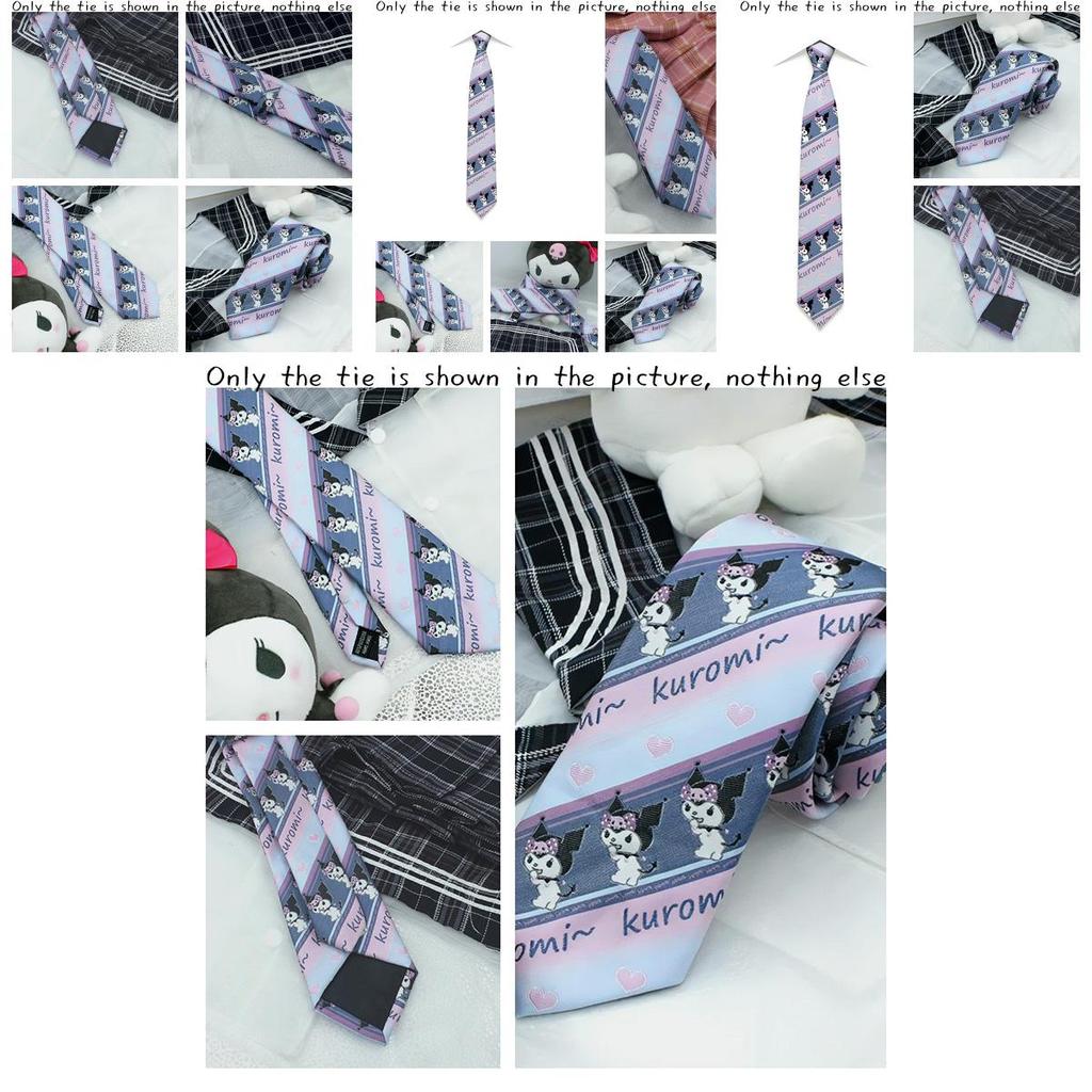 Trendy Arrowhead Type Tie With Kuromi And Sanrio Stripes