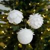 WTEMPO Белые Лепестки Рождественский Глиттер Круглые Пенопластовые Шары Витрина Магазина Рождественская Елка Подвесные Украшения Идеально для Хэллоуина Нового Года Свадьбы