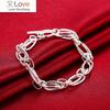 Street Fashion Fine Creative Circle Chain Fashion 925 Sterling Silver Bracelet for Woman Jewelry Wedding Accessories Party Gifts