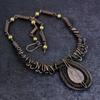 Rose Quartz Gemstone Handmade Copper Wire Wrap Jewelry Necklace 18" b0d34